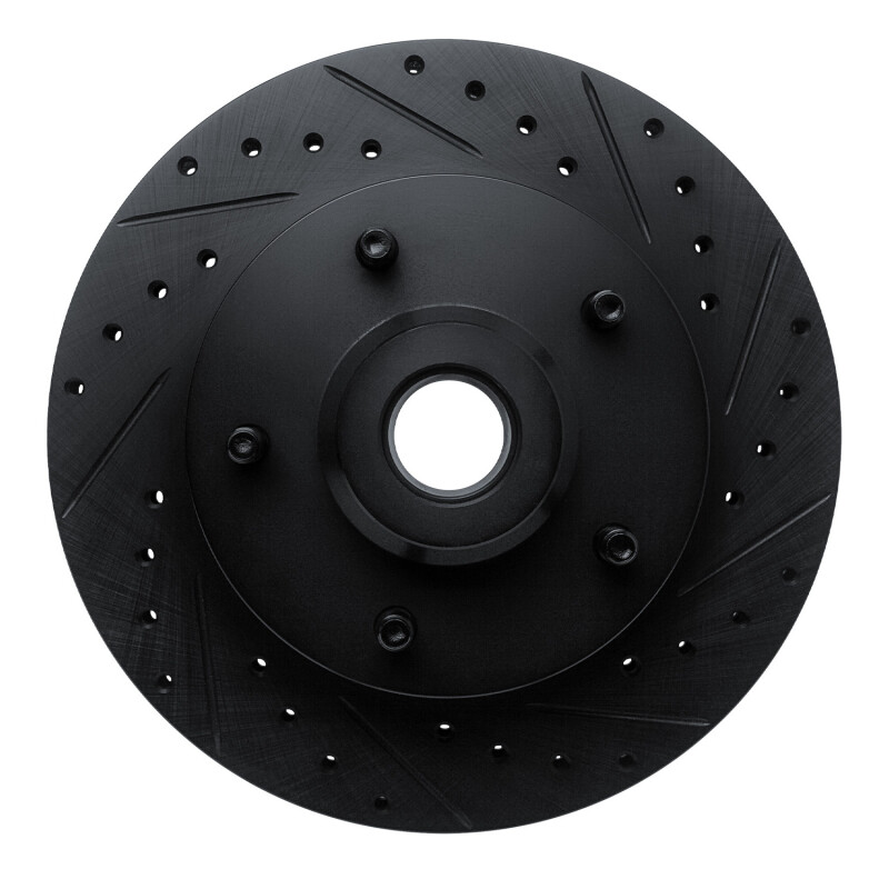 Dodge B250 Brake Rotor (1) - Front Right - R1 Concepts - Drilled & Slotted - Black - `94-`02